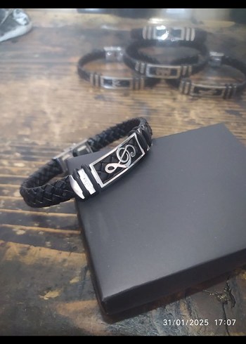 Siyah Gotik Erkek Biker Bileklik - Görsel 3