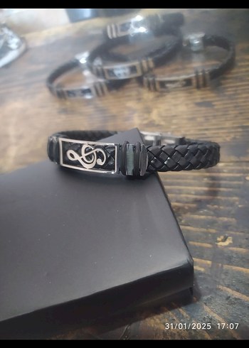 Siyah Gotik Erkek Biker Bileklik - Görsel 2