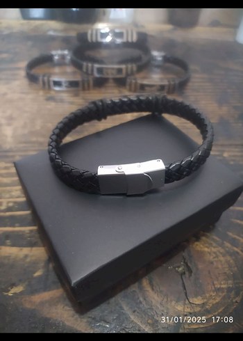 Siyah Gotik Erkek Biker Bileklik - Görsel 4