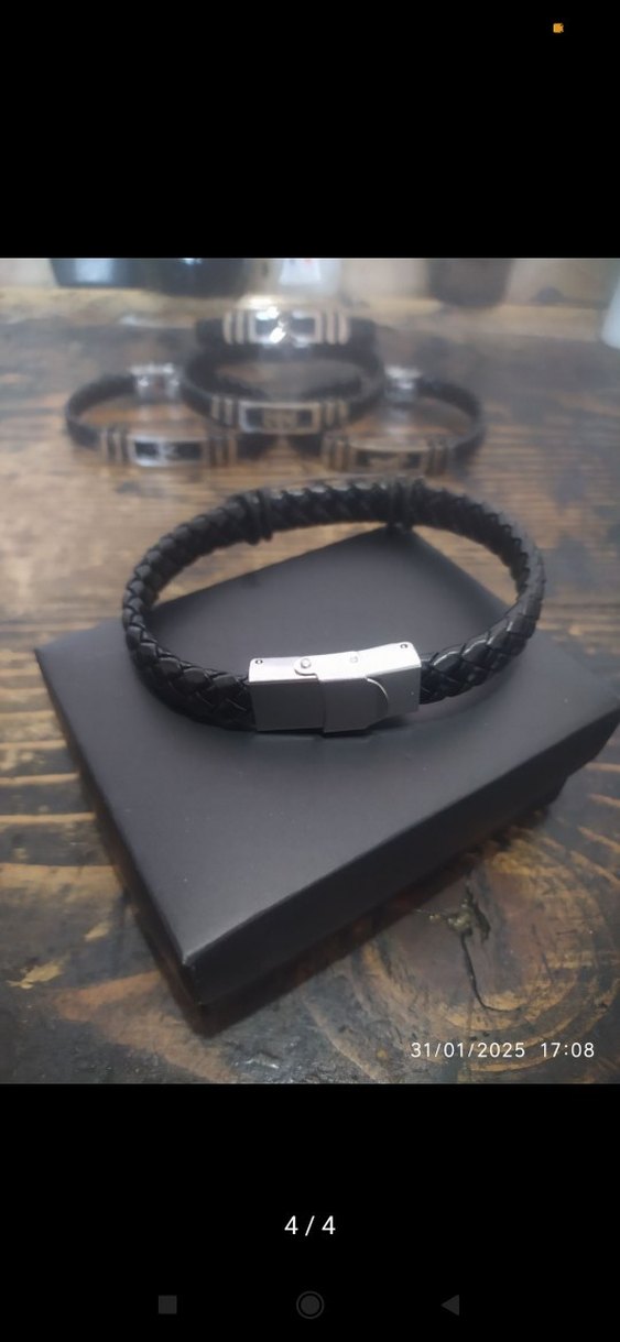 Siyah Gotik Erkek Biker Bileklik - Görsel 4