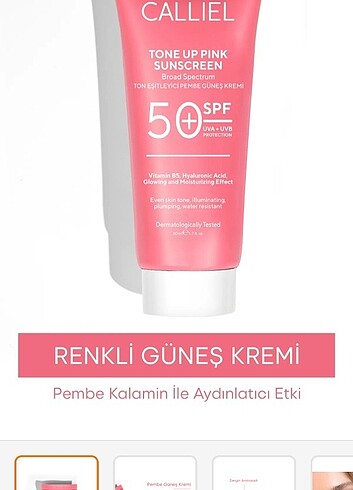 Calliel pembe güneş kremi 