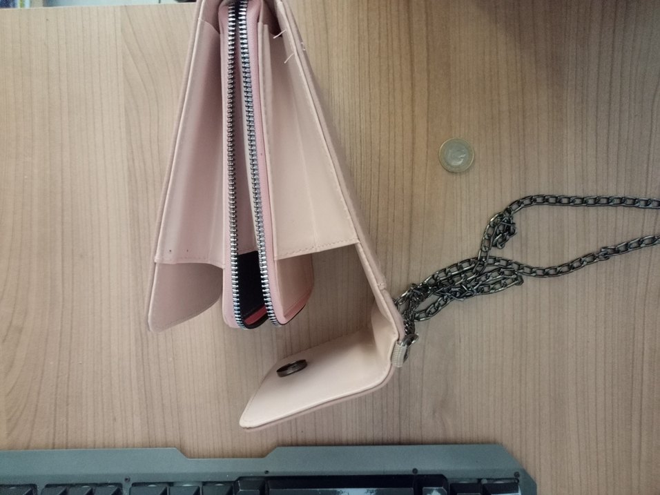 Demir Zincir Askılı Ten rengi Çanta - Görsel 2