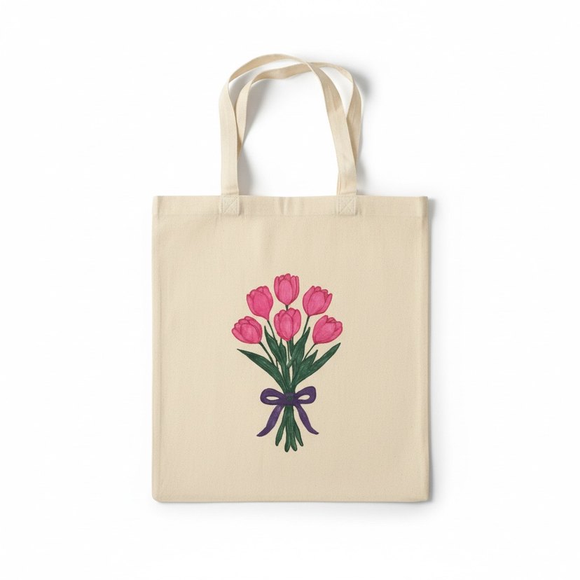 Beyaz Pamuklu Çiçek Baskılı Kadın Çantası - Görsel 5