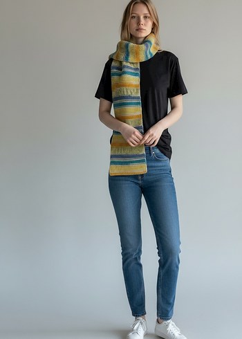 Çok Renkli Örgü Kadın Şal - Görsel 3