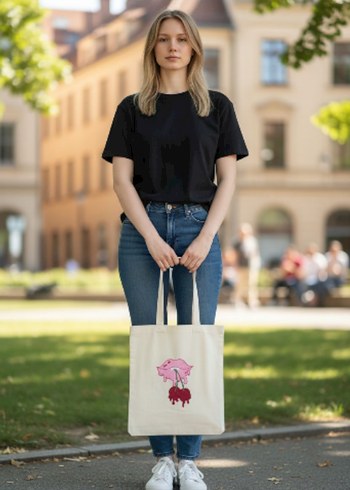 Püsküllü Pembe Baskılı Kadın Çanta - Görsel 2