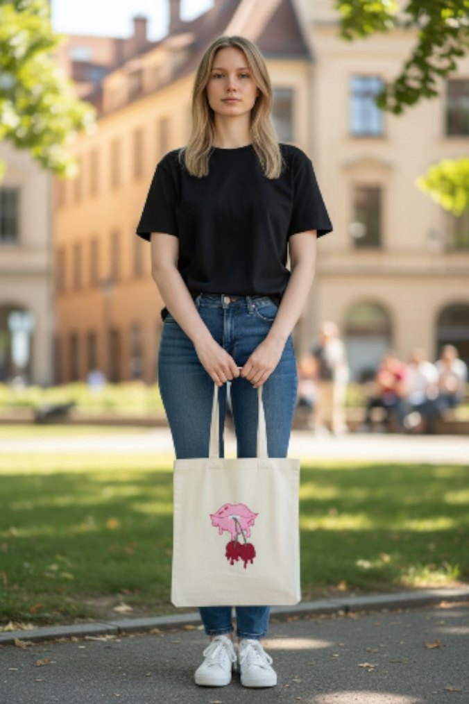 Püsküllü Pembe Baskılı Kadın Çanta - Görsel 2