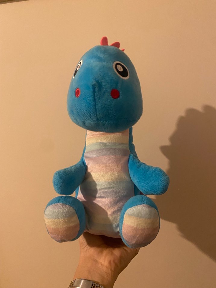 Pastel Mavi Peluş Dinozor Oyuncak - Görsel 2