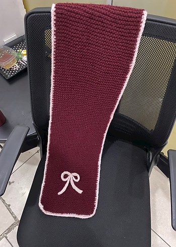 Bordo Örgü Kadın Atkı - Görsel 2