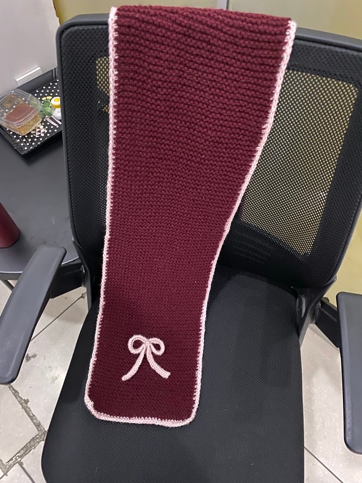 Bordo Örgü Kadın Atkı - Görsel 2