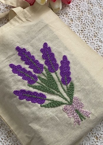 Mor Nakışlı Dantel Detaylı Bohem Kadın Çanta - Görsel 2