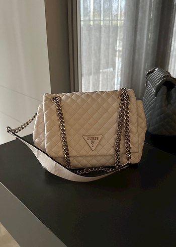 Guess beyaz deri,Zincir Detaylı Deri Kadın Çanta - Görsel 2