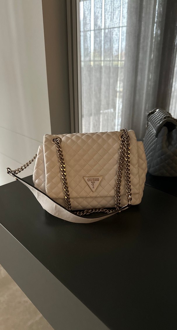 Guess beyaz deri,Zincir Detaylı Deri Kadın Çanta - Görsel 2
