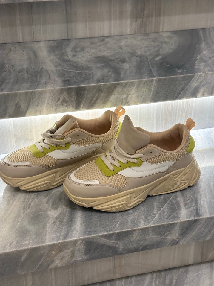 Bej Platform Topuklu Kadın Spor Ayakkabı - Görsel 2