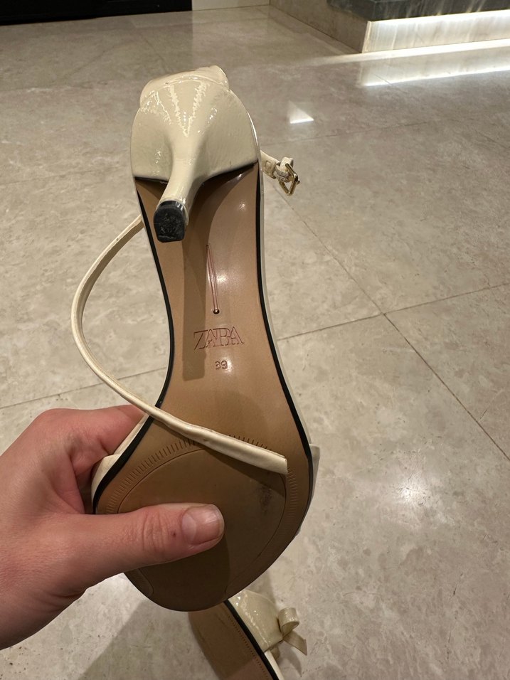 Zara krem Stiletto Topuklu Kadın Sandalet - Görsel 2