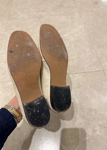 Krem bej Deri Tokalı Kadın Loafer - Görsel 3