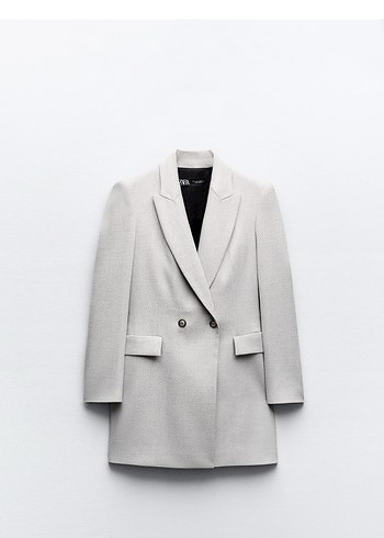 Zara kruvaze gri blazer Ceket - Görsel 2