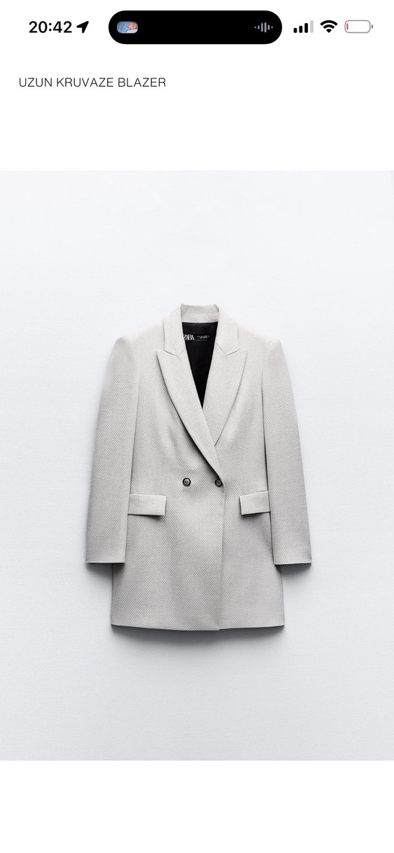 Zara kruvaze gri blazer Ceket - Görsel 2