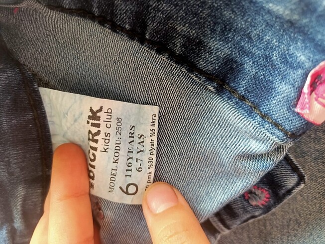 6 Yaş Beden Kız çocuk kot pantolon