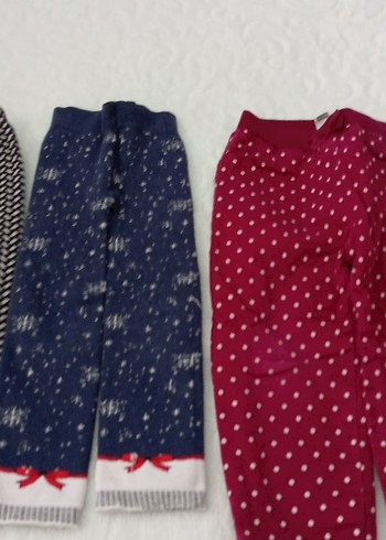 Kız Çocuk Renkli Desenli Örme Tayt - Görsel 7