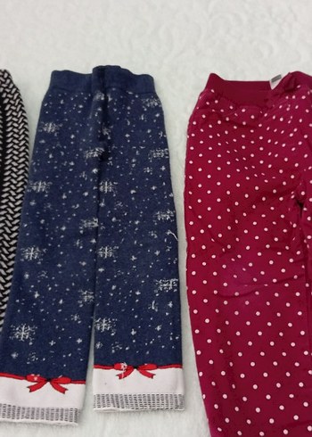 Kız Çocuk Renkli Desenli Örme Tayt - Görsel 6