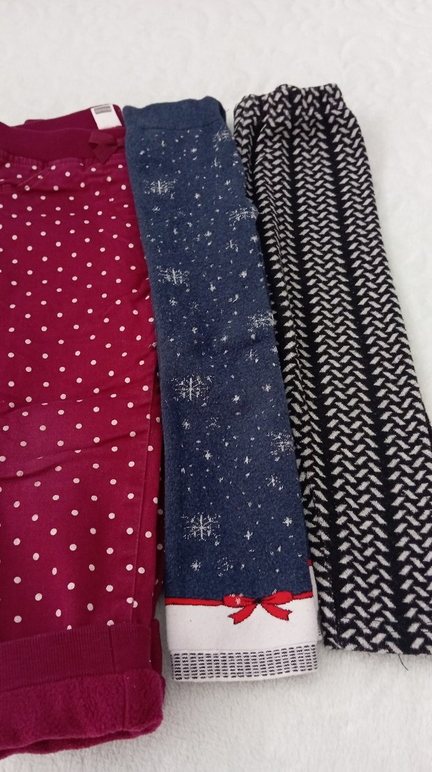 Kız Çocuk Renkli Desenli Örme Tayt - Görsel 2