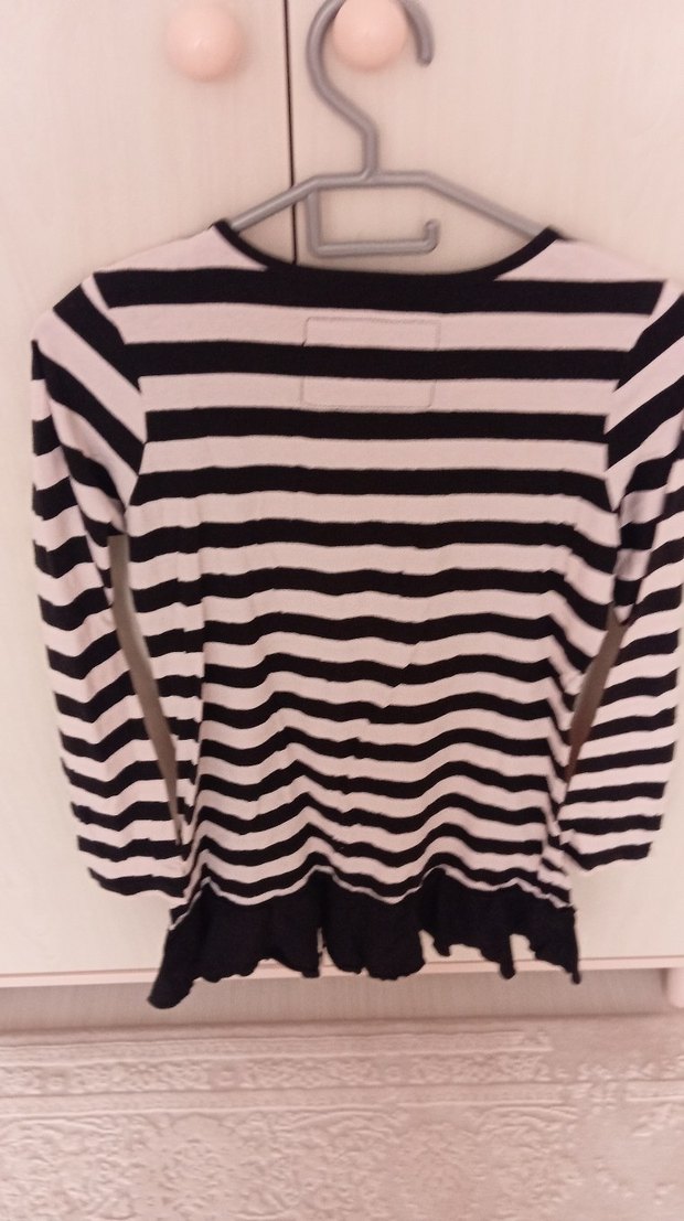 Uzun Kollu Kız Çocuk Zebra Desenli elbise - Görsel 4