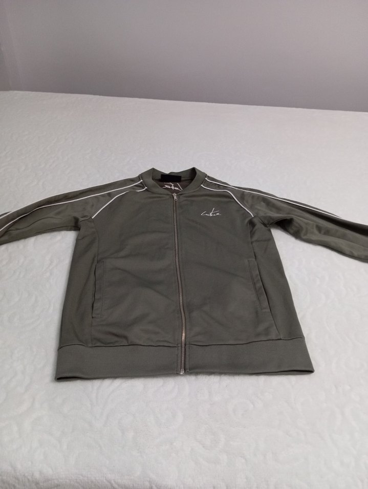 Gri Fermuarlı Uzun Kollu Spor Ceket - Görsel 2