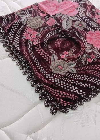 Dantel Detaylı Çok Renkli Kadın Fular - Görsel 3