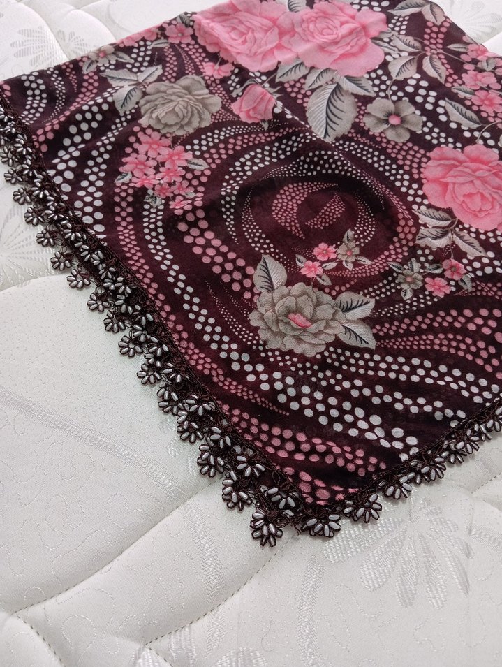 Dantel Detaylı Çok Renkli Kadın Fular - Görsel 3