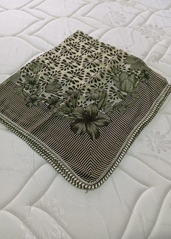 Kahverengi Gri Fırfırlı Bohem Kadın Fuları - Görsel 3