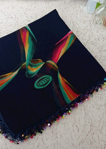 Boncuk Detaylı Çok Renkli Bohem Kadın Fuları - Görsel 4