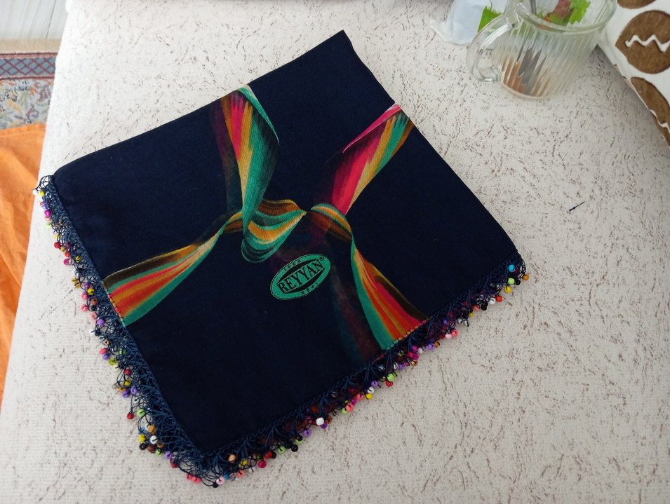 Boncuk Detaylı Çok Renkli Bohem Kadın Fuları - Görsel 4