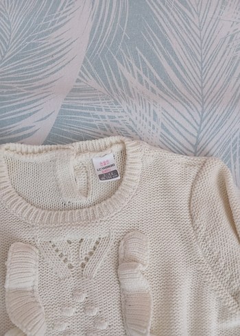 Kız Çocuk Beyaz Nakışlı Bohem Kazak - Görsel 3