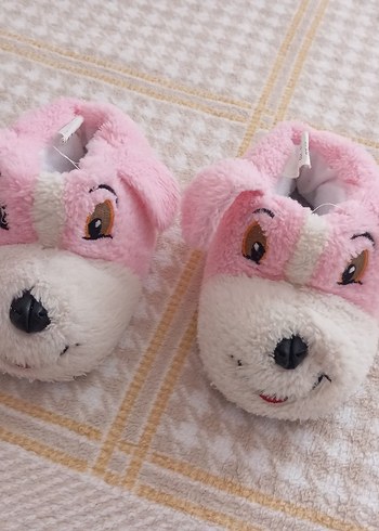 Kızlar için Pembe Peluş Ev Terliği - Görsel 4