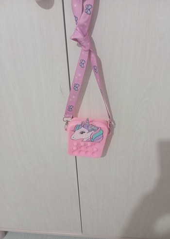 Unicorn Baskılı Pembe Kız Çanta - Görsel 2