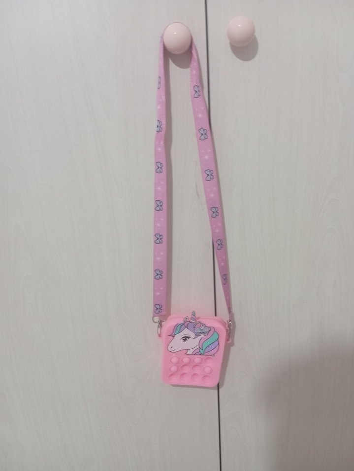 Unicorn Baskılı Pembe Kız Çanta - Görsel 3