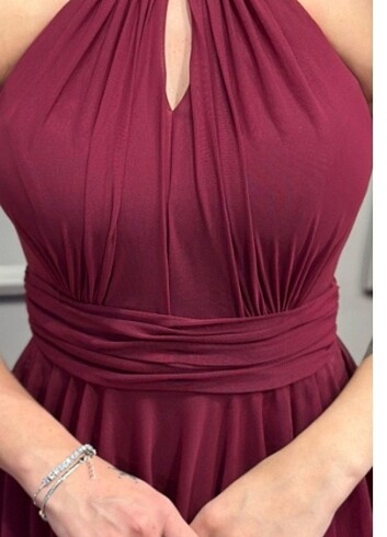 s Beden bordo Renk Mini abiye elbise