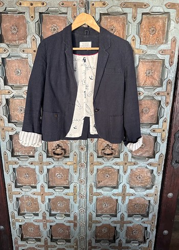 Gri Kadın Denim Blazer Ceket