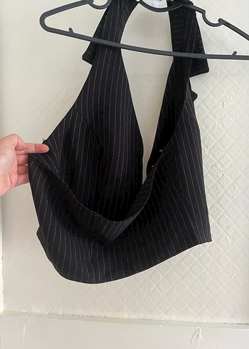 Koton Düğmeli Siyah Çizgili Kadın Yelek
