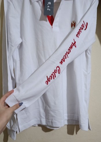 Erkek Beyaz Pamuklu Uzun Kollu Polo Tişört - Görsel 2