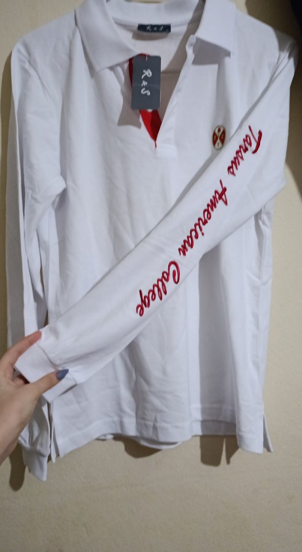 Erkek Beyaz Pamuklu Uzun Kollu Polo Tişört - Görsel 2