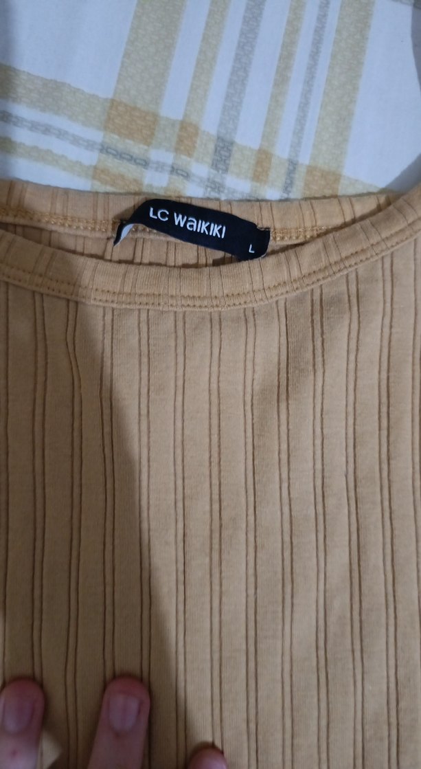 Bej Keten Pliseli Kadın Triko - Görsel 2