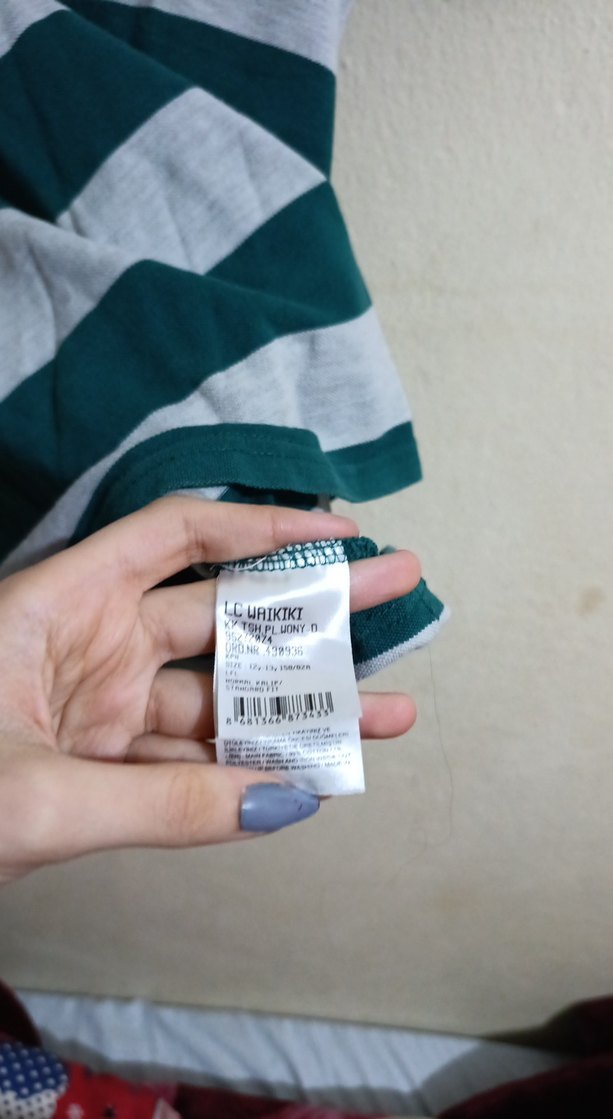 Yeşil Gri Çizgili Erkek Polo Tişört - Görsel 2