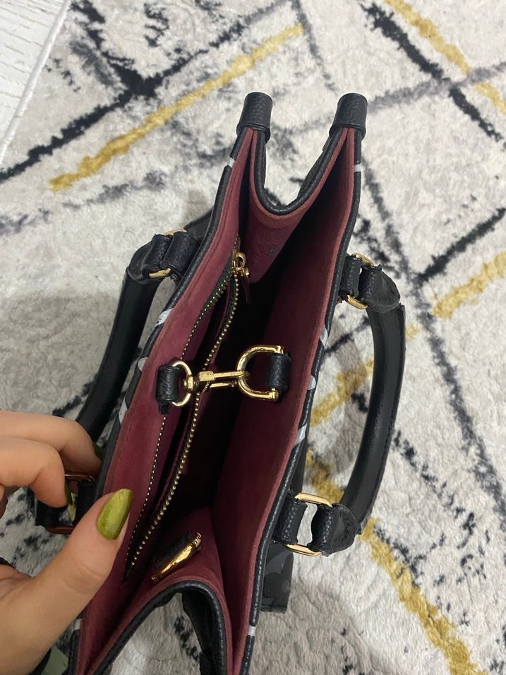 Siyah Desenli Kadın Deri Çanta - Görsel 2