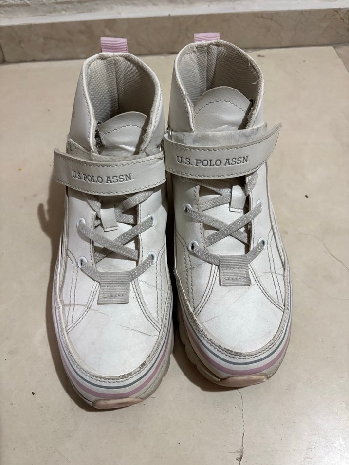 U.S. Polo Assn. Pembe Yüksek Top Spor Ayakkabı - Görsel 3