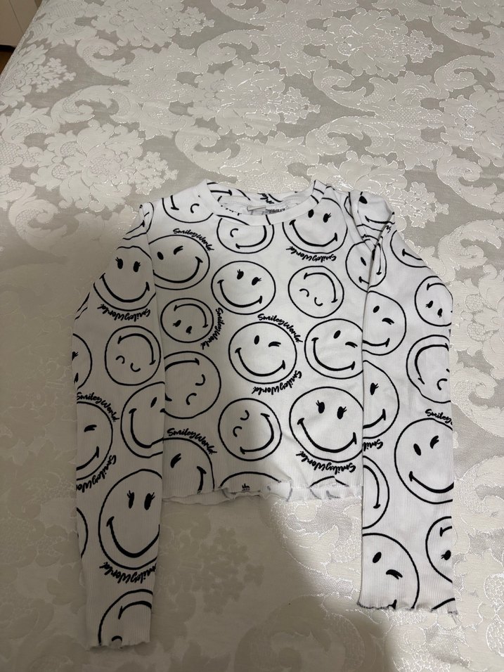 Kız Çocuk Gri Baskılı Uzun Kollu Tişört - Görsel 2