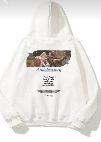 Beyaz Kapüşonlu Baskılı Sweatshirt - Görsel 2
