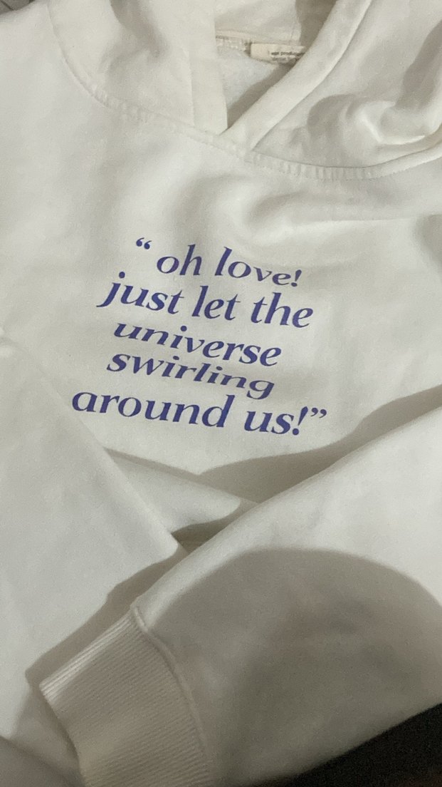 Beyaz Kapüşonlu Baskılı Sweatshirt - Görsel 4