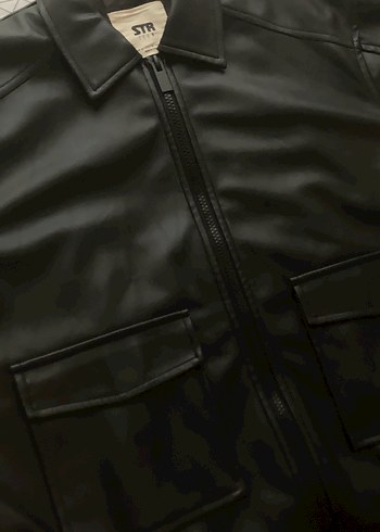 Kadın Siyah Suni Deri Ceket - Görsel 2