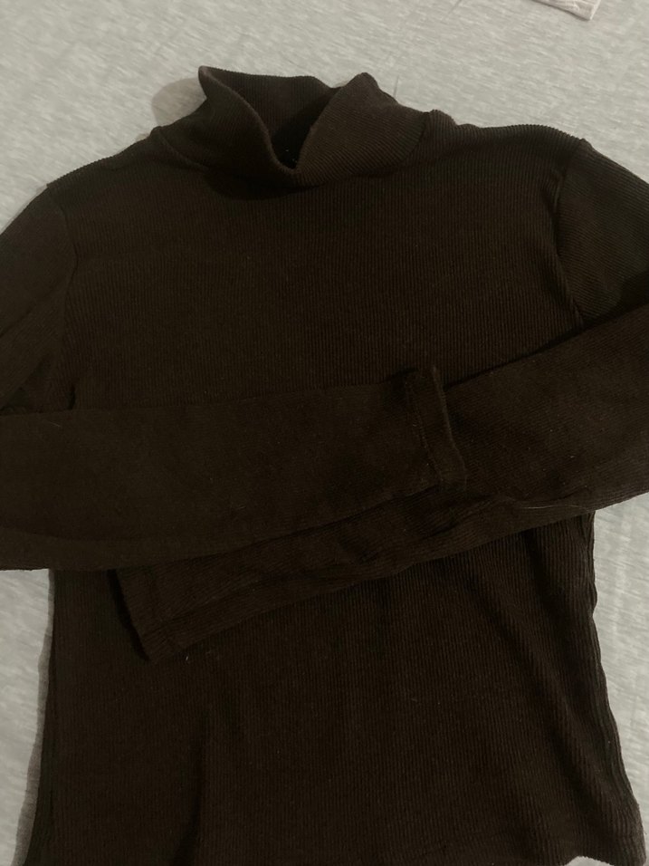 Kahverengi Balıkçı Yaka Kadın Kazak - Görsel 2